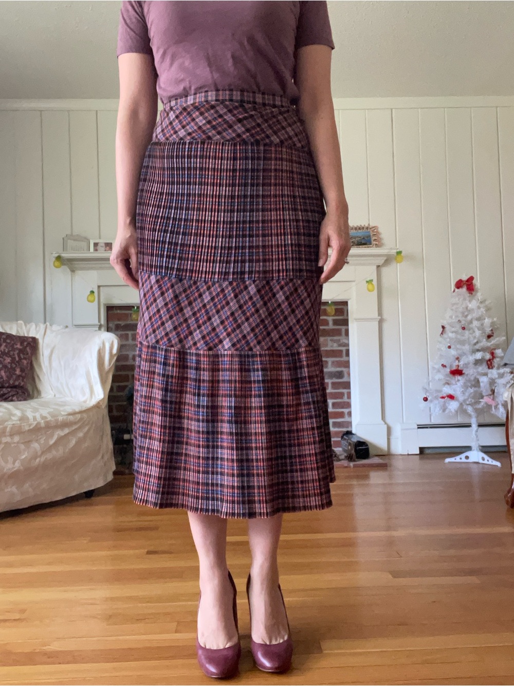 Urban Outfitters Tiered Plaid Midi Skirt 🖤🧡